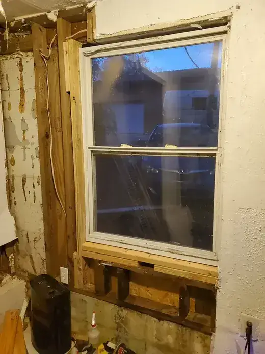 Window wall rebuild progressing — handyman project photo in Pinellas County FL by Knight Group