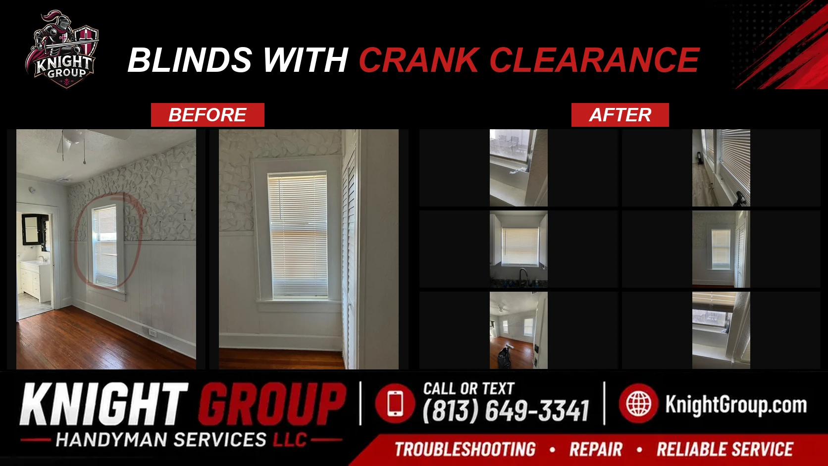 blinds with crank clearance