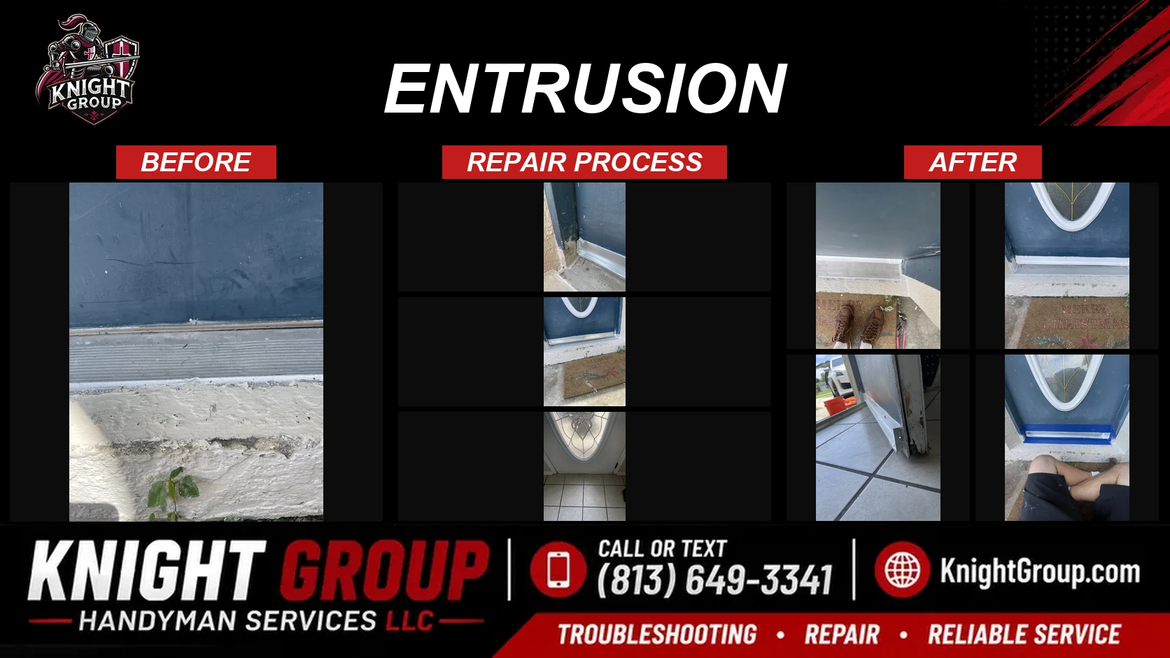 entrusion before and after — handyman project photo in Pinellas County FL by Knight Group