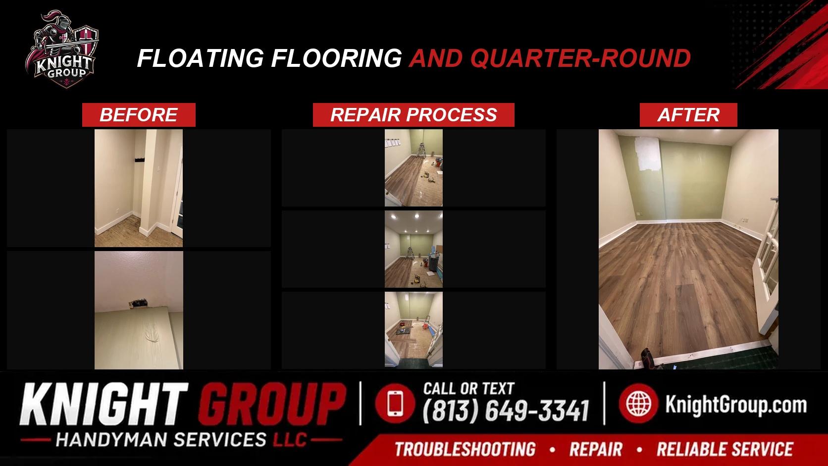Floating flooring and quarter-round