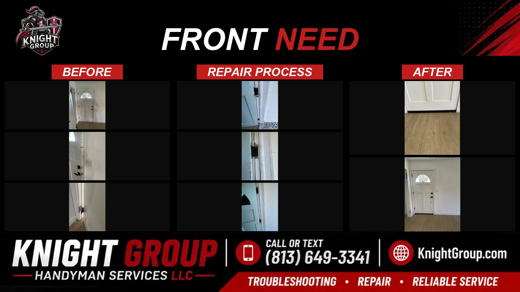 Front need before and after — handyman project photo in Pinellas County FL by Knight Group