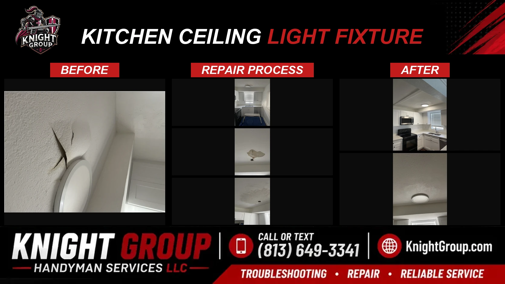 Historical project photo: Kitchen Ceiling Light Fixture — before & after
