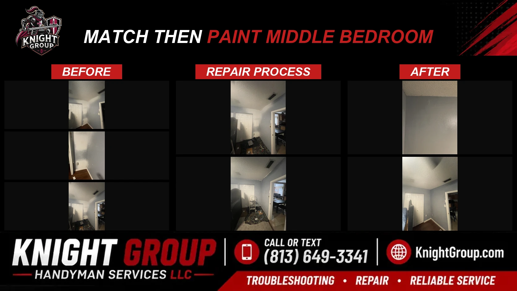 Match then paint middle bedroom