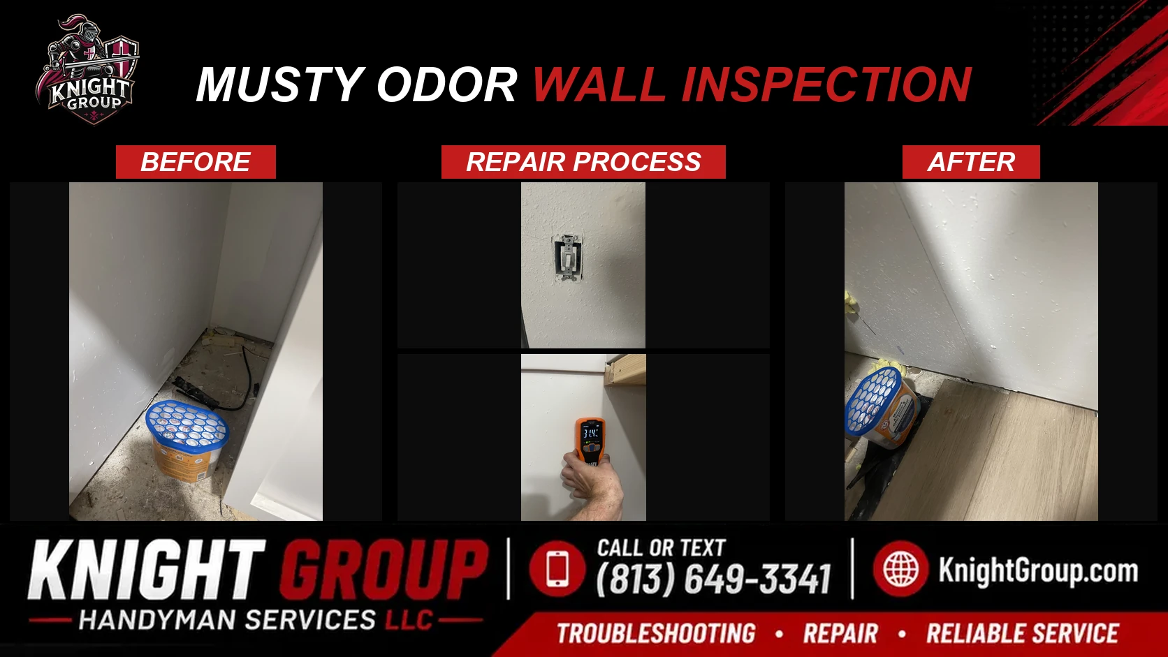 Musty Odor Wall Inspection