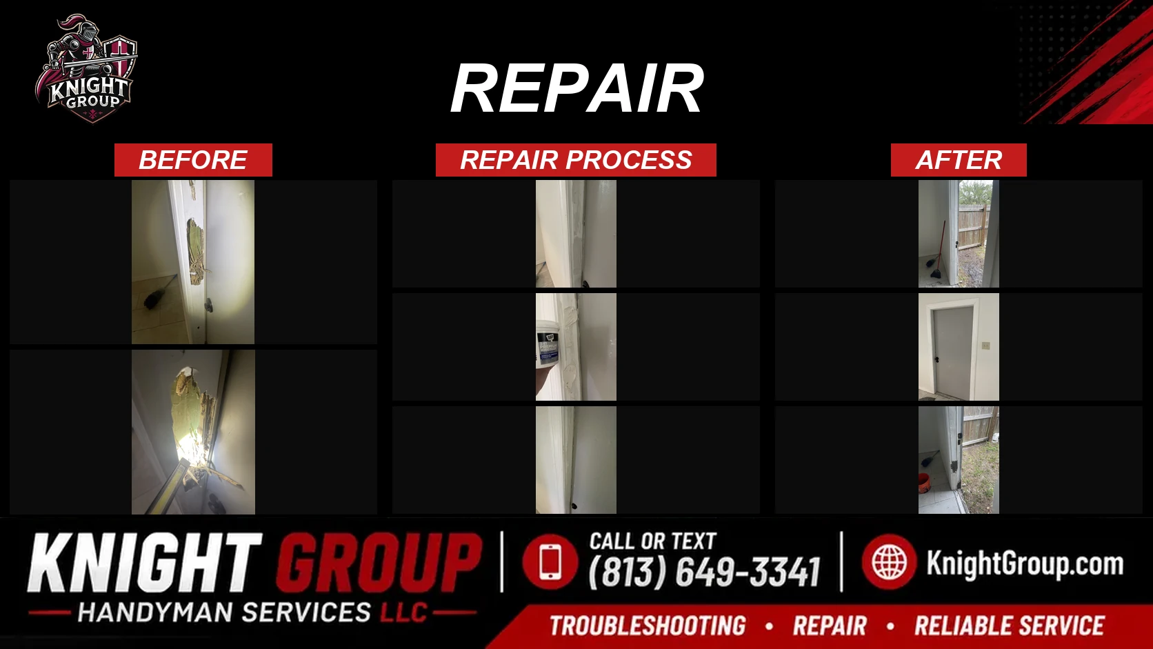 repair before and after — handyman project photo in Pinellas County FL by Knight Group