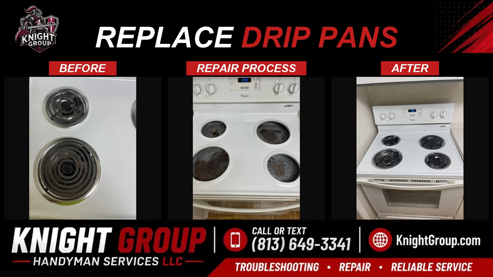 Replace drip pans